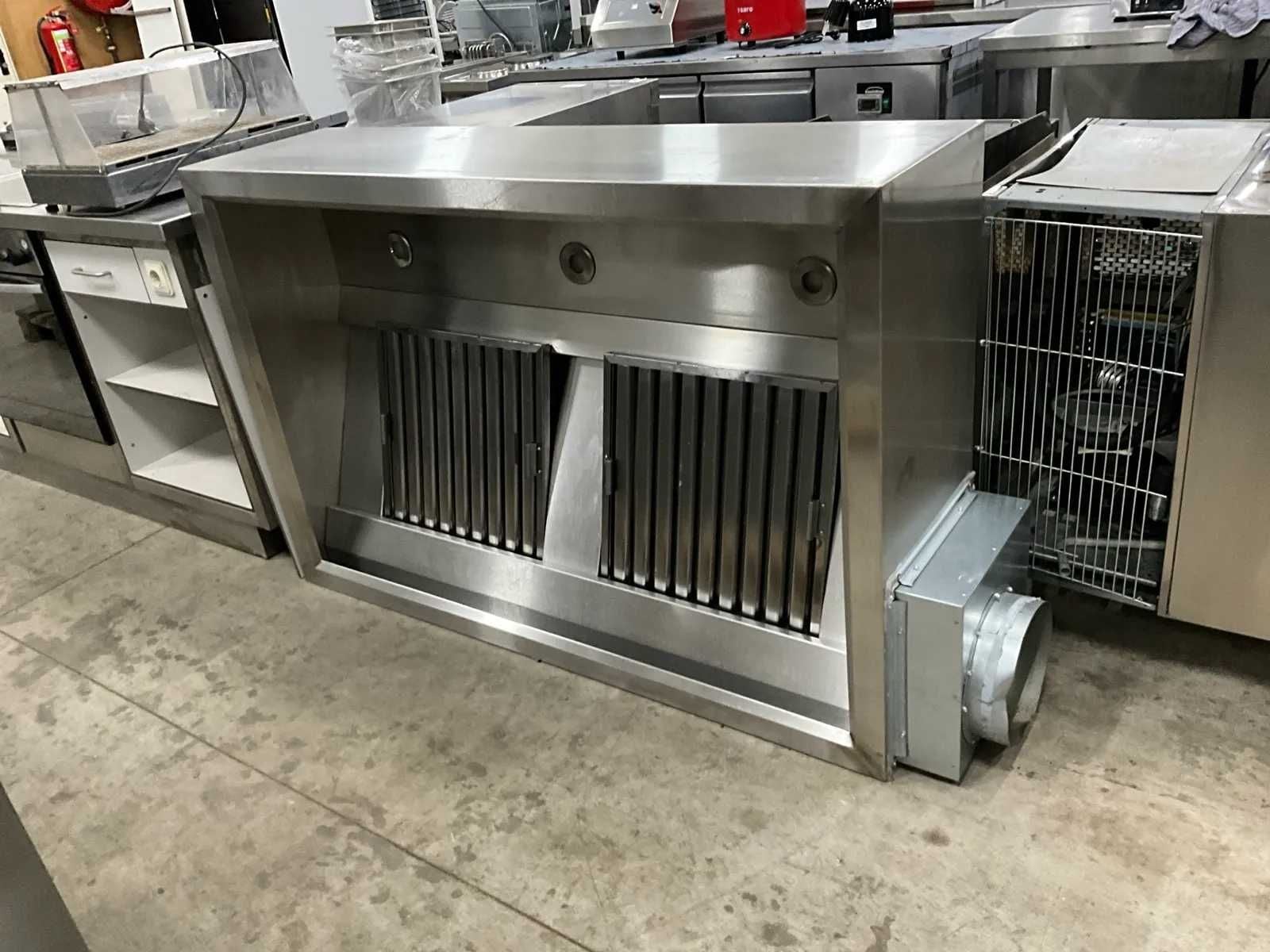 Okap gastronomiczny nierdzewny 150x100 filtry labiryntowe - obrazek 4