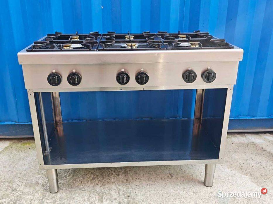 Kuchnia gazowa 6 palników 24 kW 110x65 cm po serwisie stan idealny - obrazek 3
