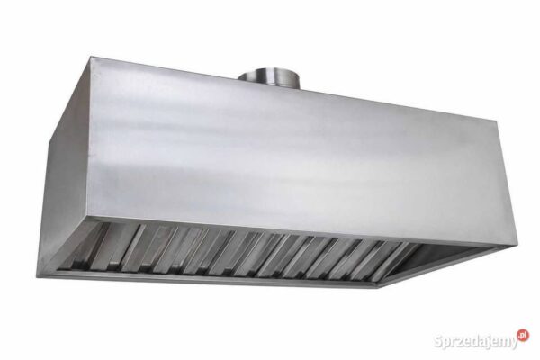 Okap gastronomiczny 152x100x40 nierdzewny z filtrami